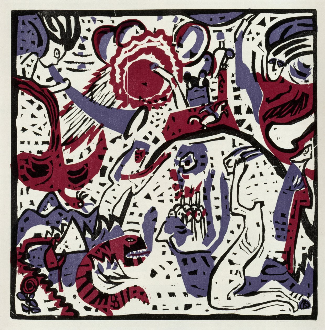 Grote verrijzenis (Herdruk in „Derrière le Miroir“, 42, 1051) door Wassily Kandinsky