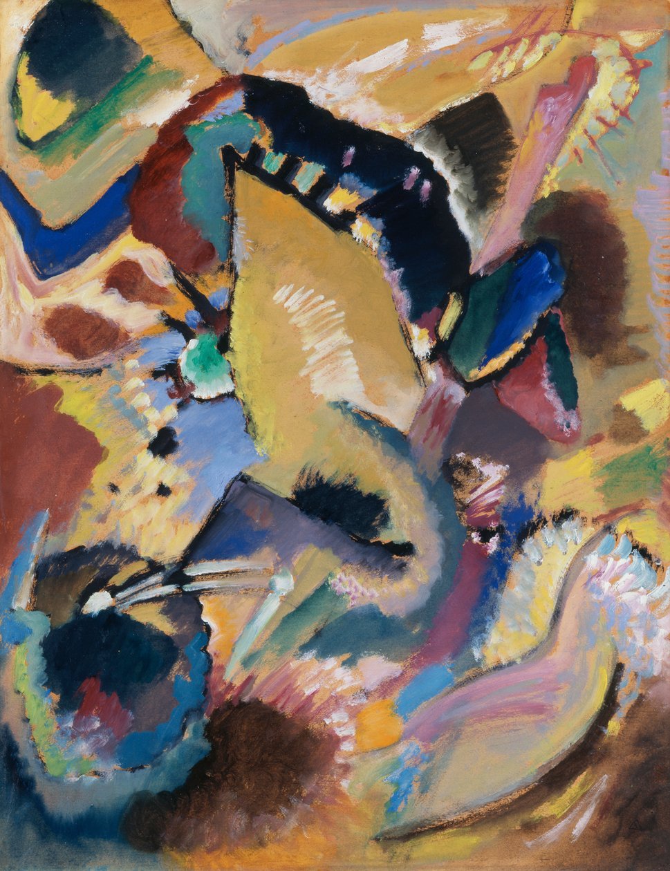 Kleine studie voor een muurschildering voor Campbell I, Herfst II (?), 1914 door Wassily Kandinsky