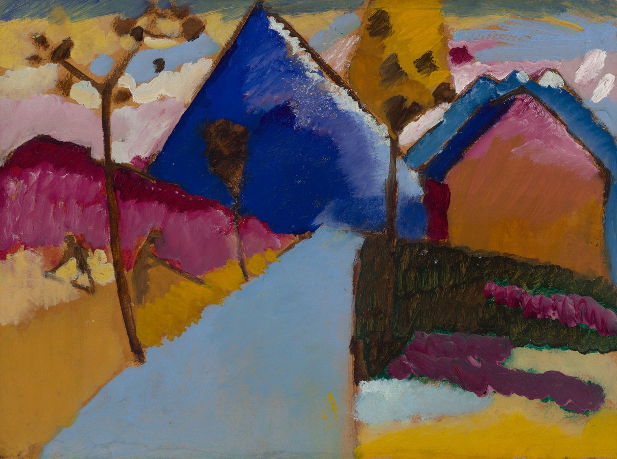 Kochel - Rechte straat door Wassily Kandinsky