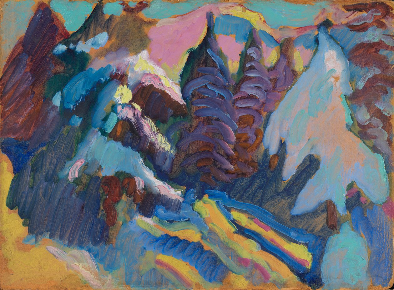 Kochel - Besneeuwde bomen door Wassily Kandinsky