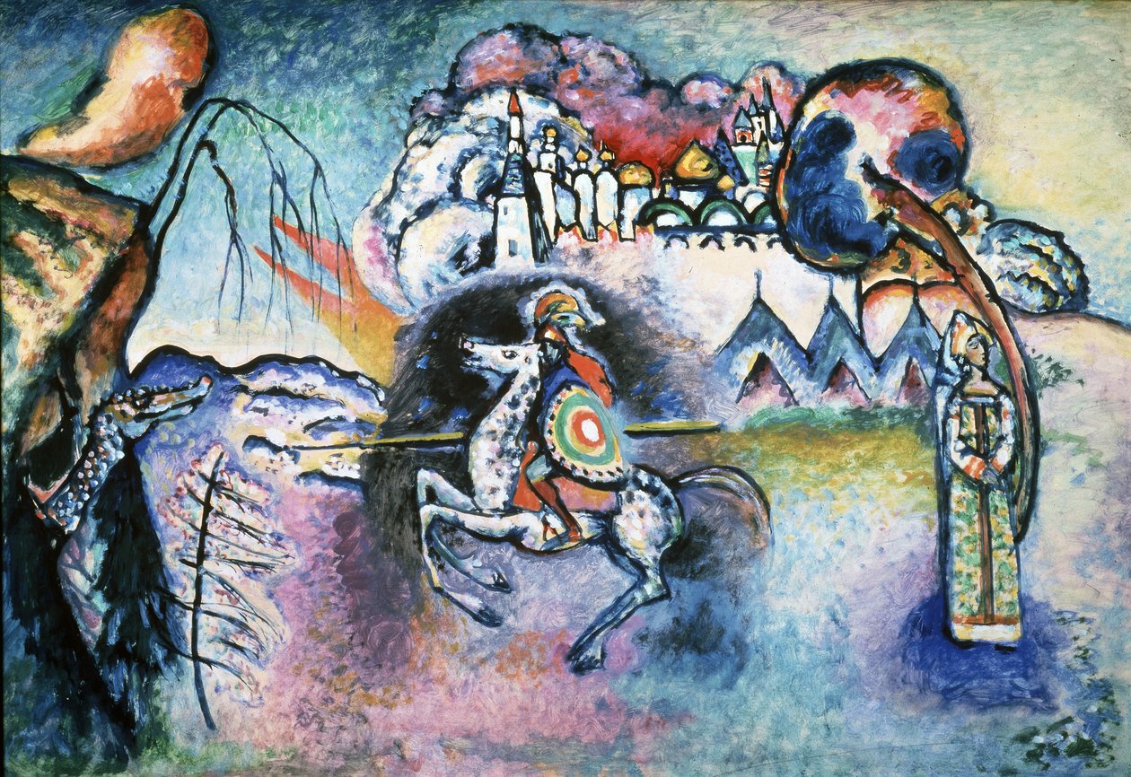 De ruiter (Sint Joris van Lydda) door Wassily Kandinsky