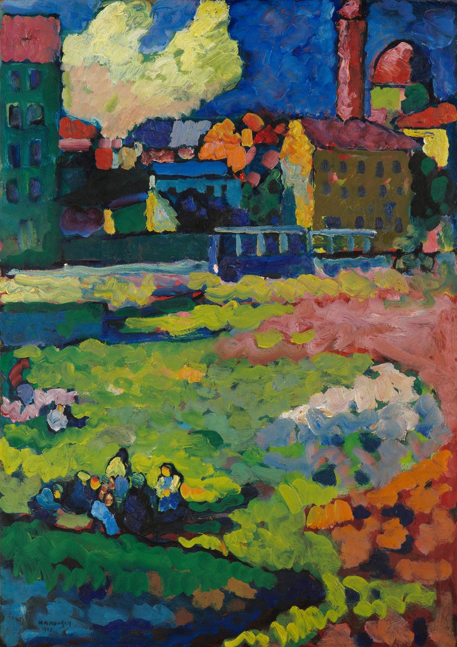 München – Buiten de stad door Wassily Kandinsky