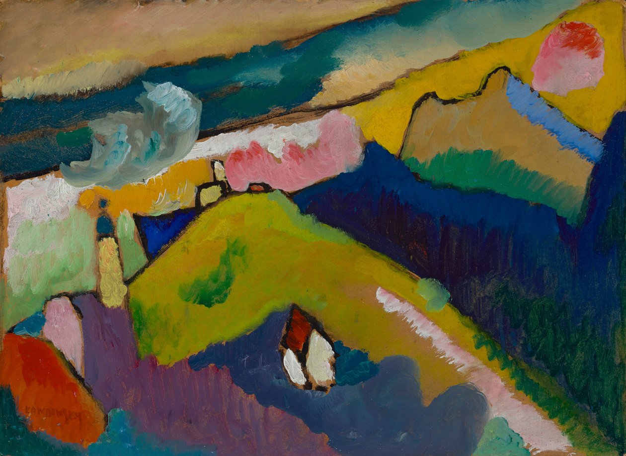 Murnau - Berglandschap met kerk door Wassily Kandinsky