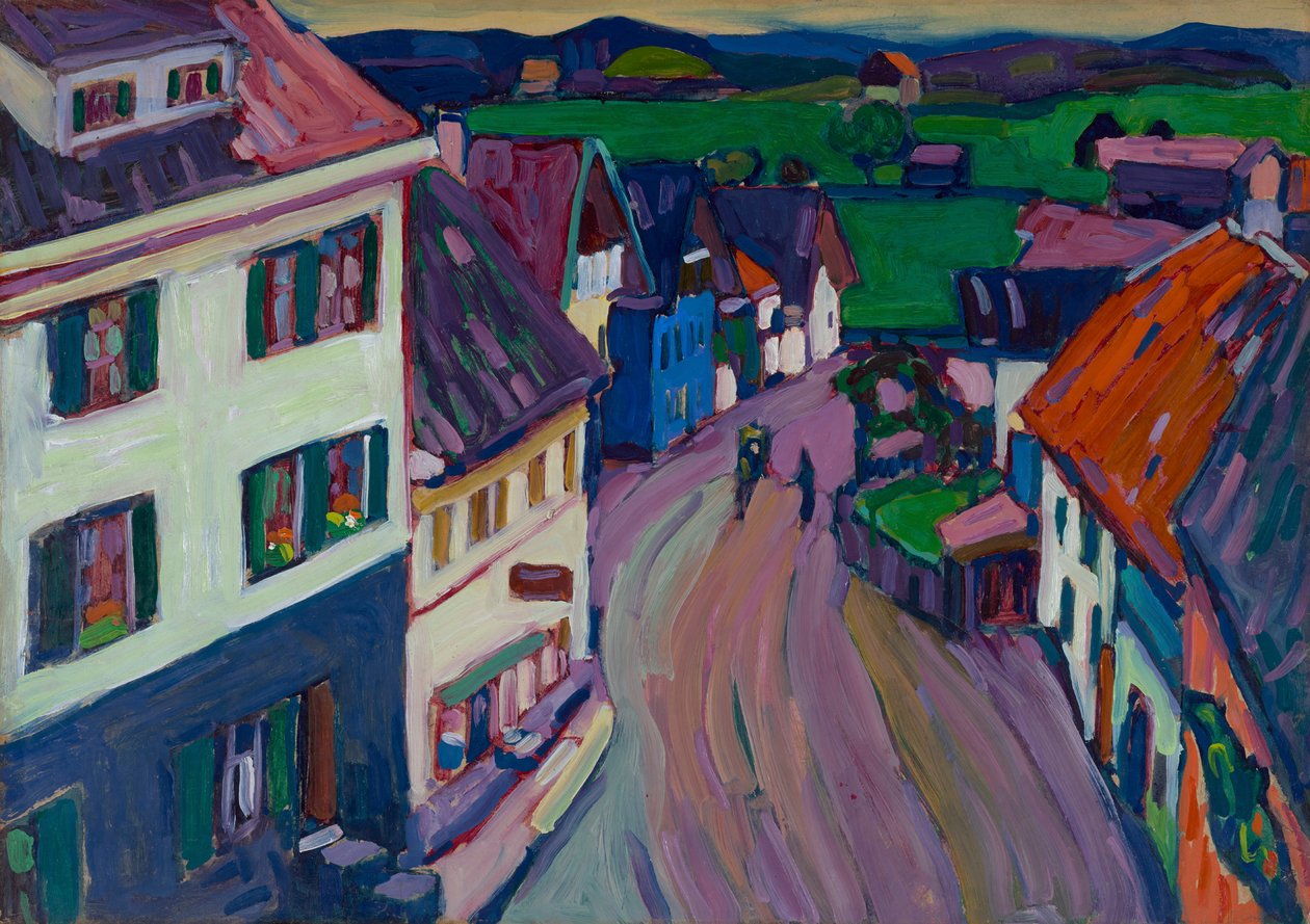 Murnau - Uitzicht vanuit het raam van de Griesbräu door Wassily Kandinsky