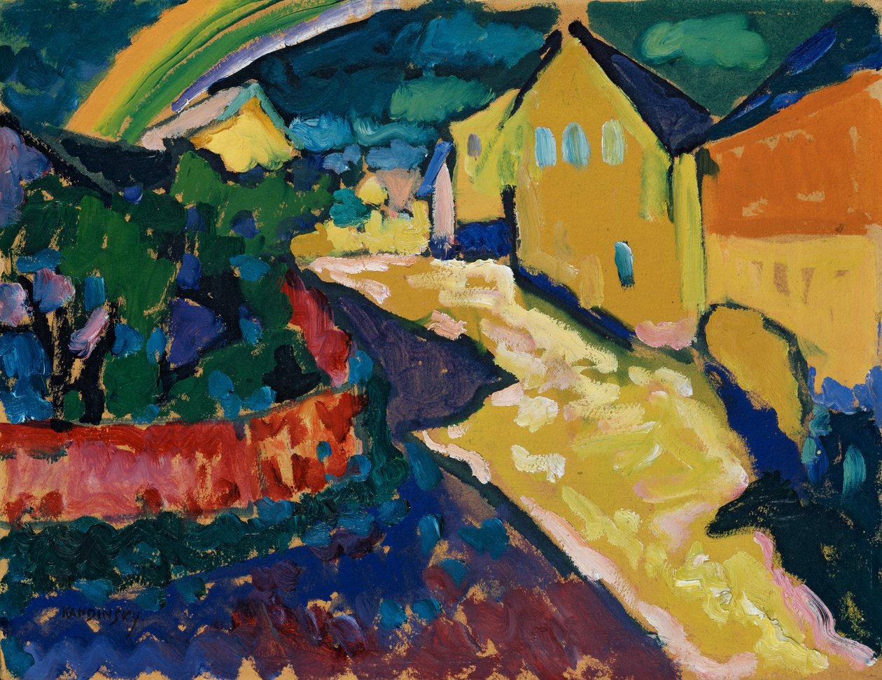 Murnau - Landschap met regenboog door Wassily Kandinsky