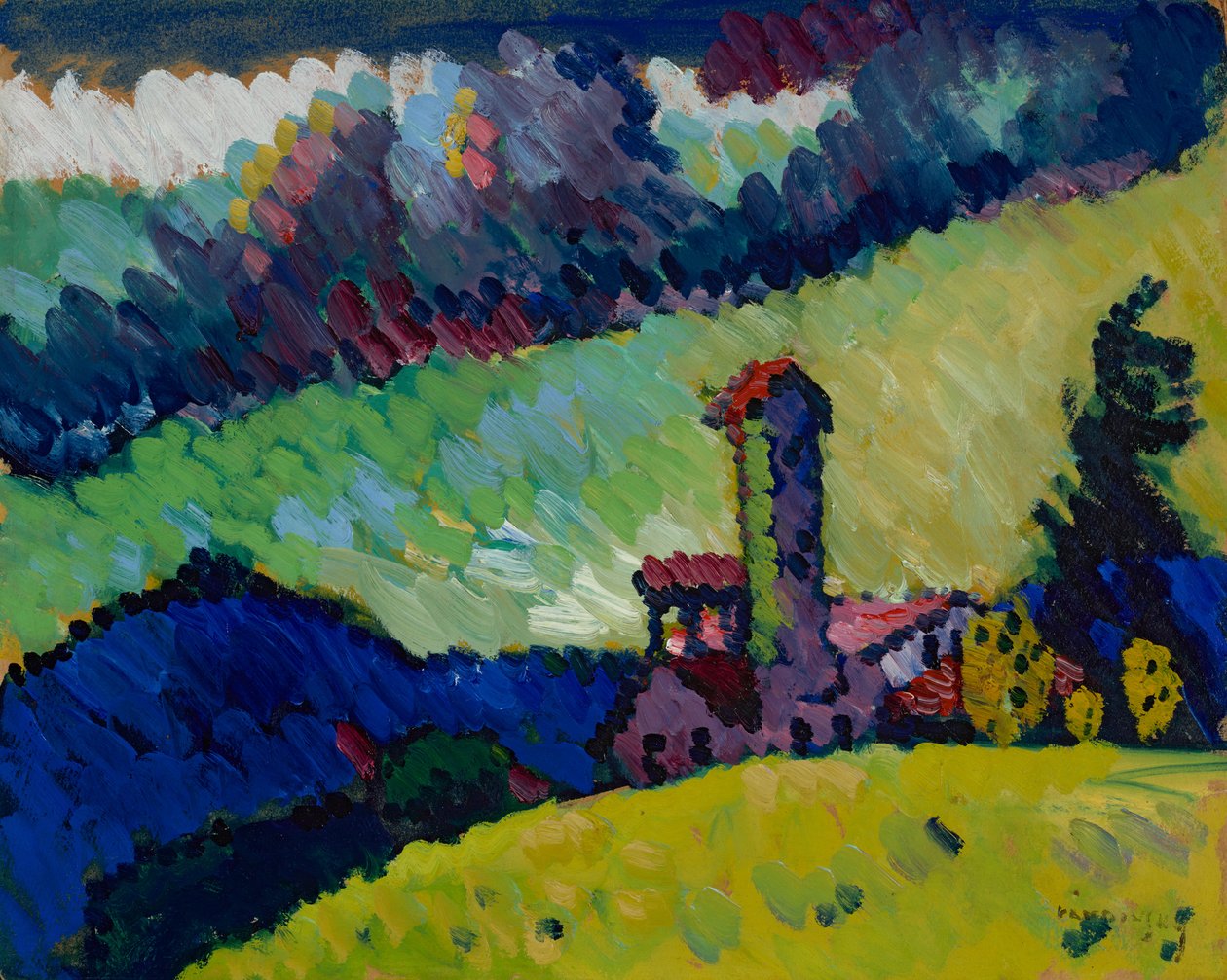 Murnau - Studie voor “Landschap met toren” door Wassily Kandinsky