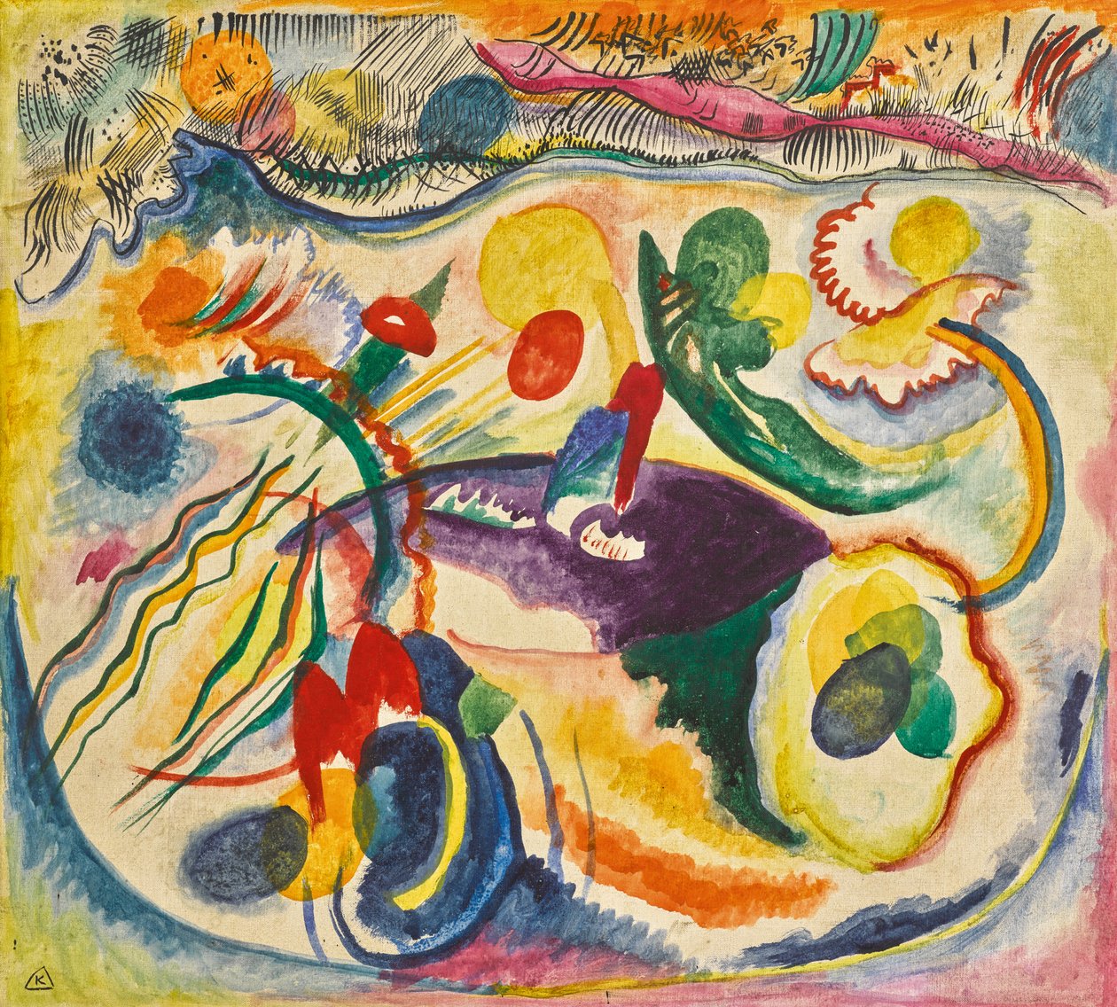 Over het Thema van het Laatste Oordeel, 1913 door Wassily Kandinsky