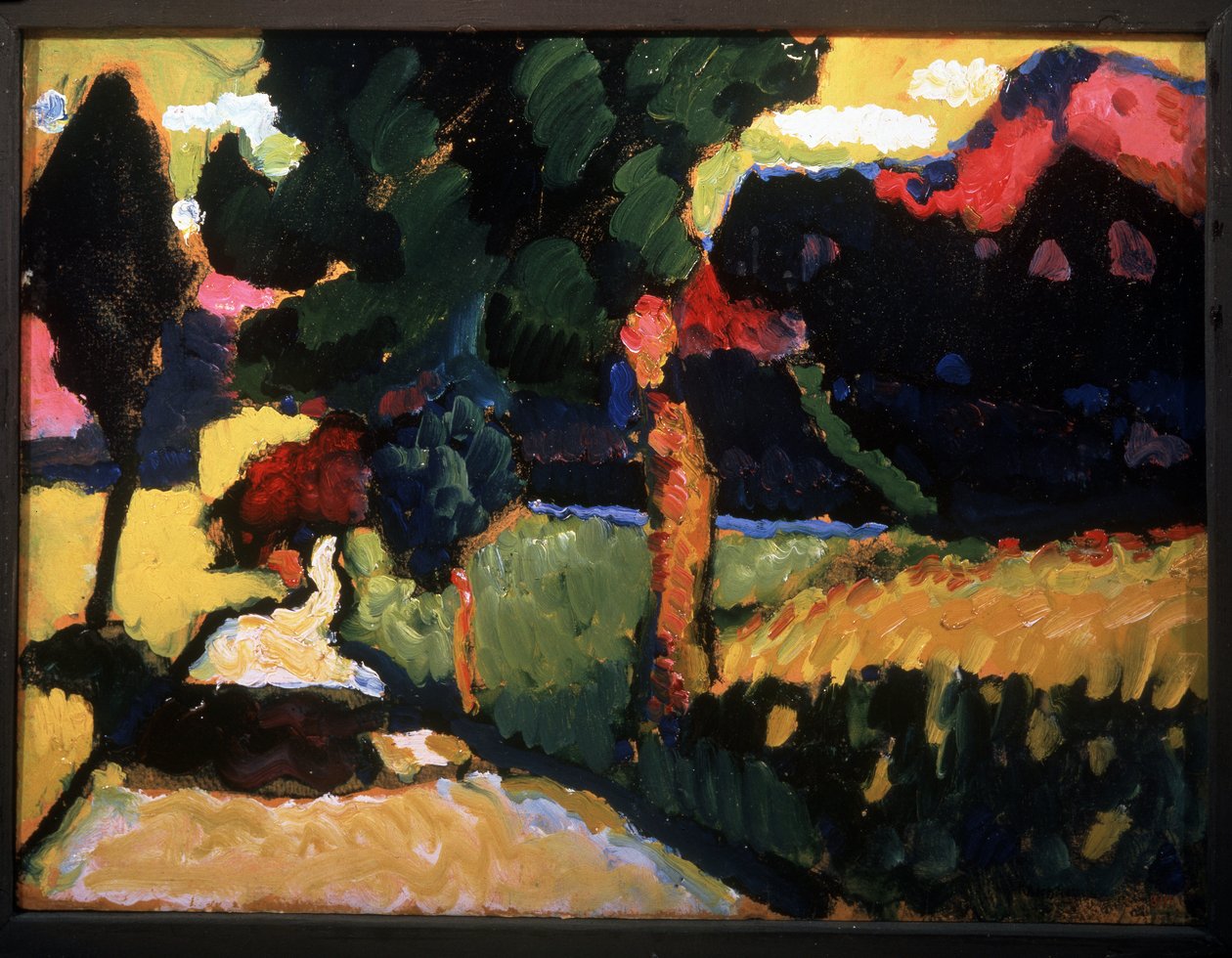 ""Zomerlandschap"" Schilderij van Vassily Kandinsky (of Wassily Kandinski of Kandinskij) door Wassily Kandinsky
