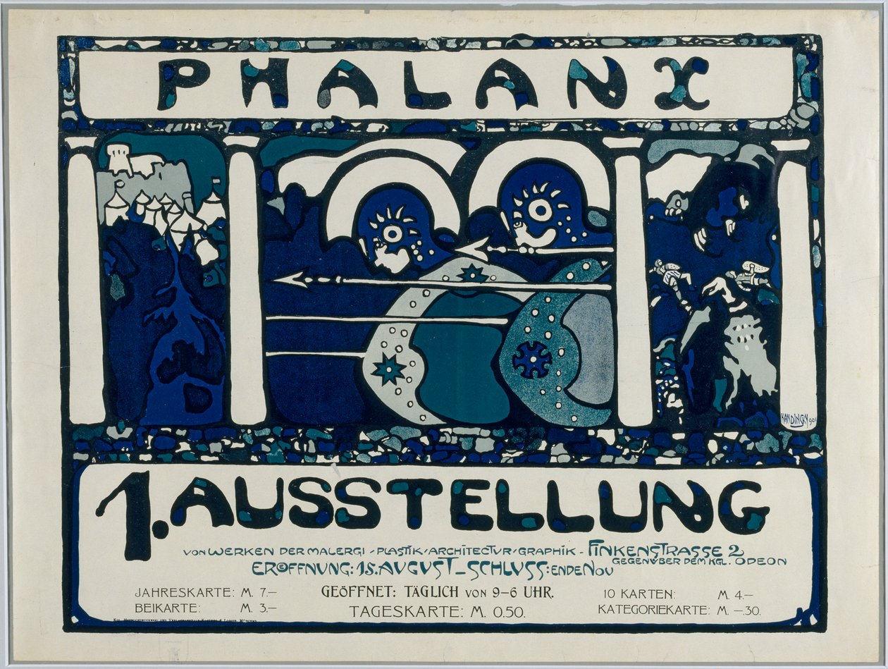Poster voor de eerste tentoonstelling van de Phalanx door Wassily Kandinsky