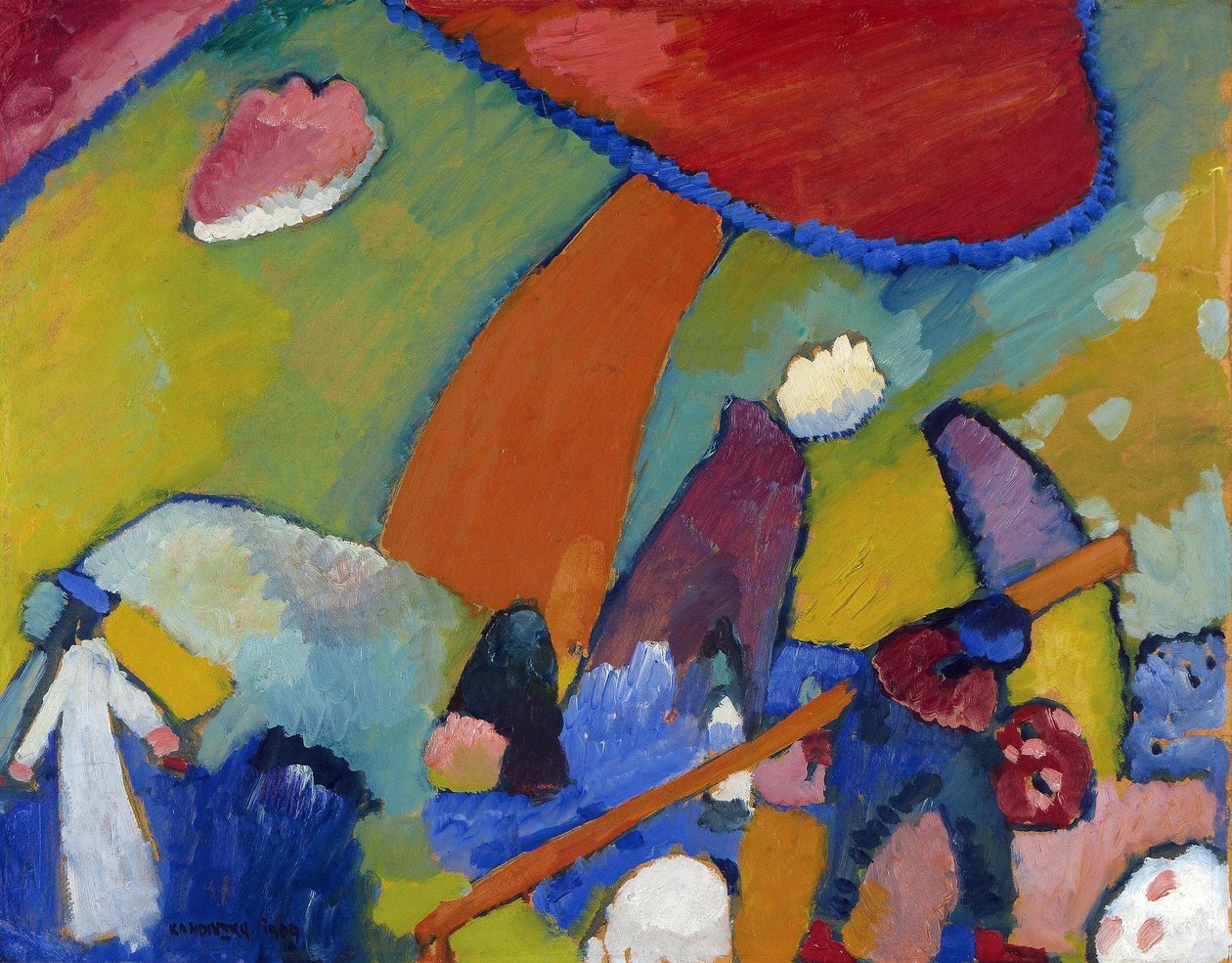 ""Strandscène"" Schilderij van Vassily Kandinsky (of Wassily Kandinski of Kandinskij door Wassily Kandinsky