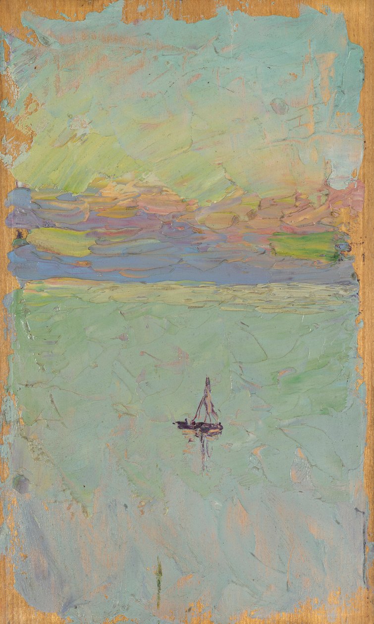 Zeilboot op zee door Wassily Kandinsky