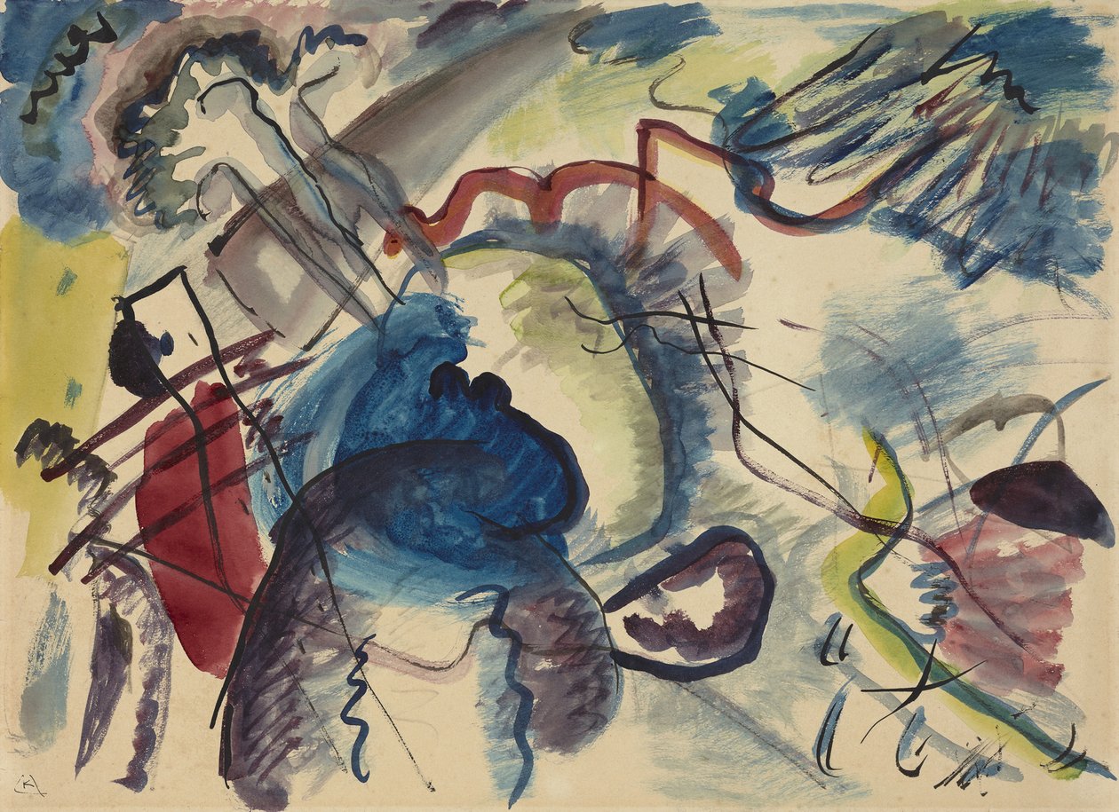 Schets voor schilderij met witte rand, 1913 door Wassily Kandinsky