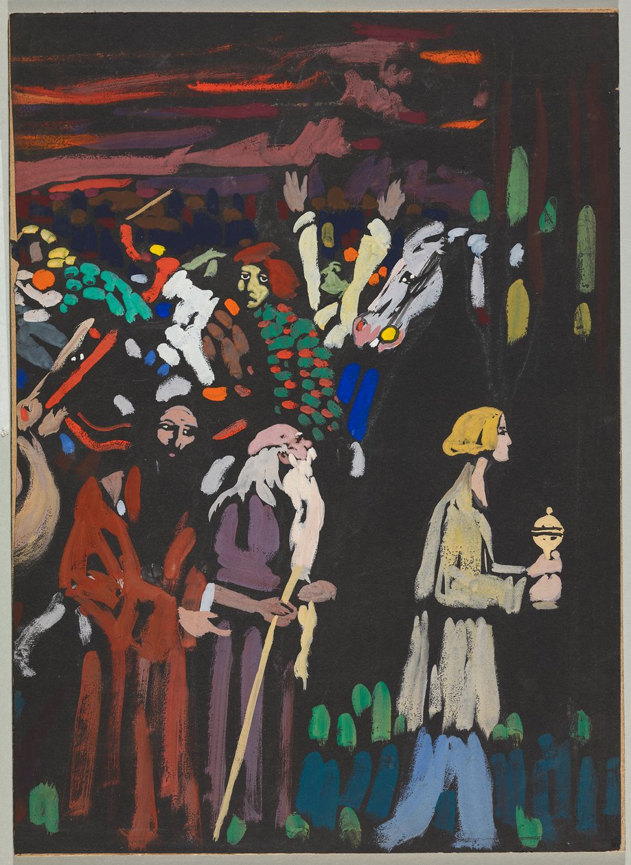 Studie voor „Paniek” door Wassily Kandinsky