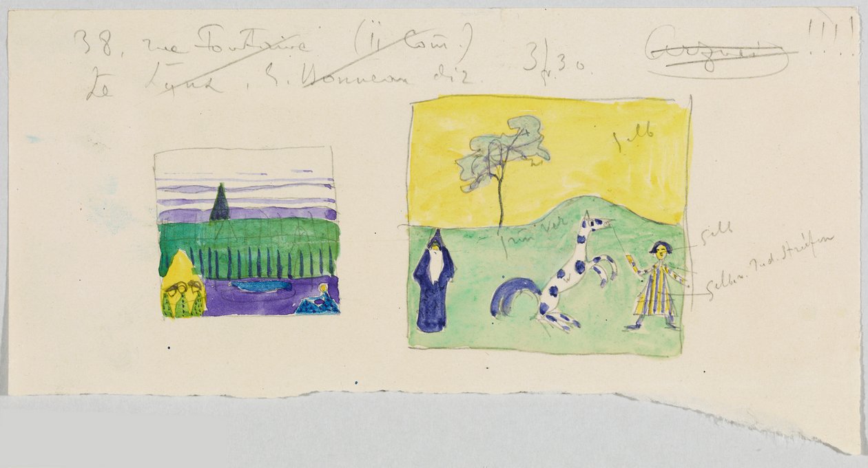 Zwei Landschaften mit Staffage door Wassily Kandinsky