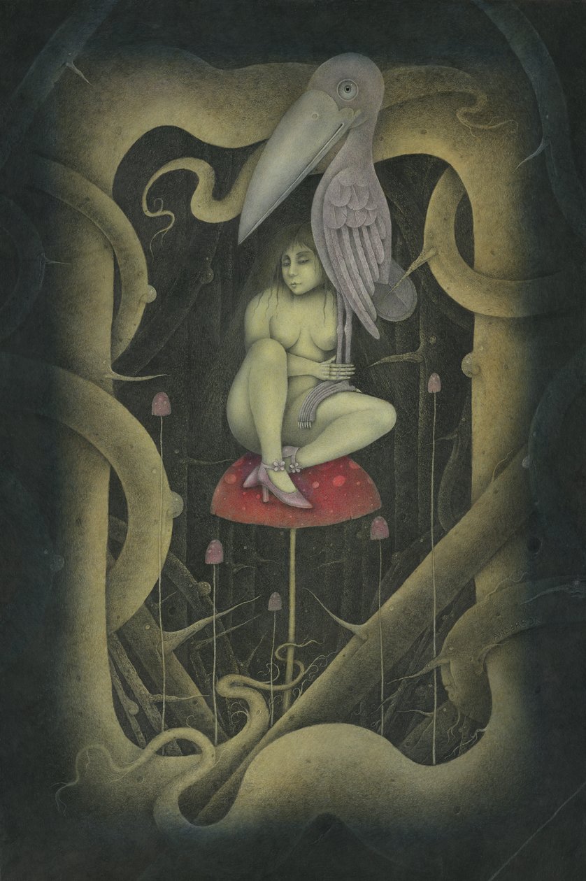EEN VOGEL IN DE HAND, 2007 (gemengde techniek) door Wayne Anderson
