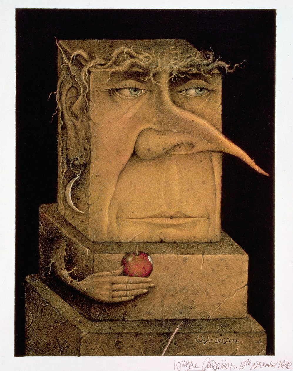 Adam (potlood en kleurpotlood op papier) (paar 155035) door Wayne Anderson