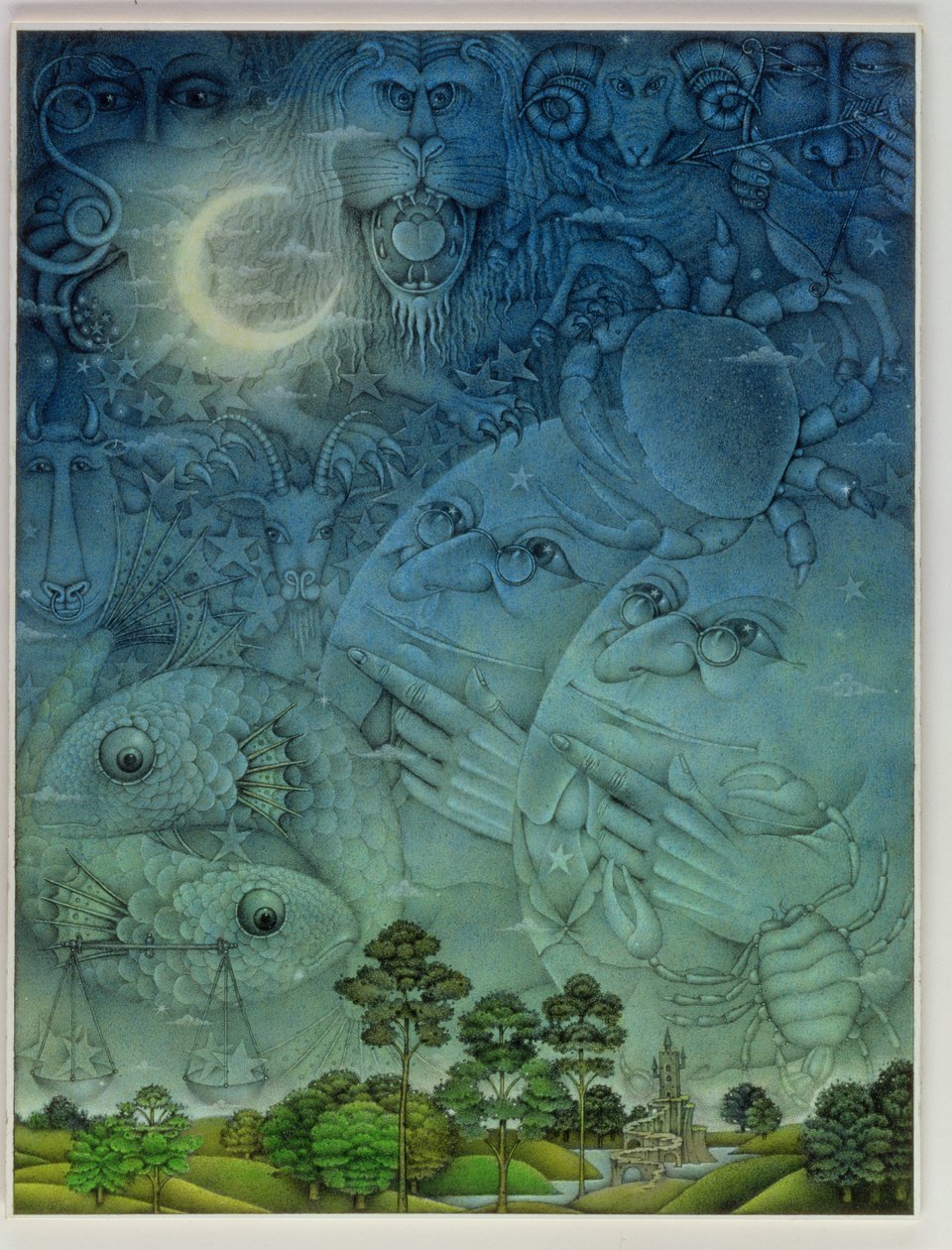 Zodiac Sky (potlood en kleurpotlood op papier) door Wayne Anderson