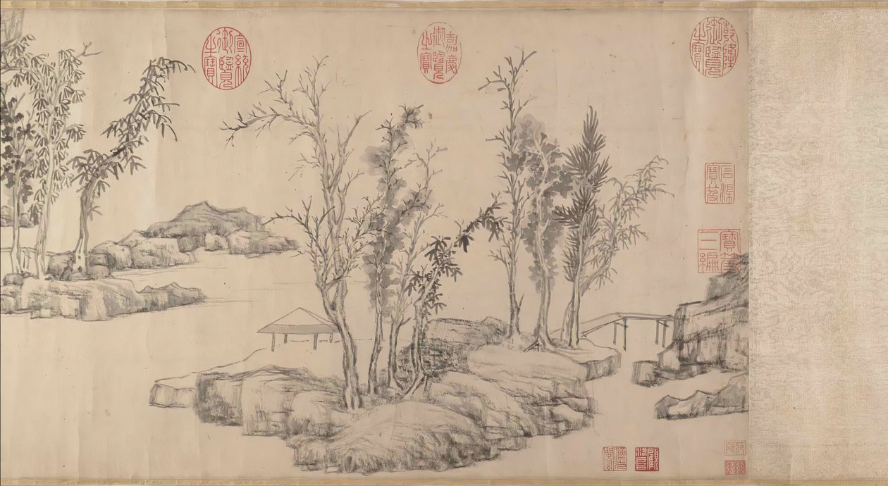 Zomerverblijf in het Oostelijke Bos, dateerbaar voor 1515 door Wen Zhengming