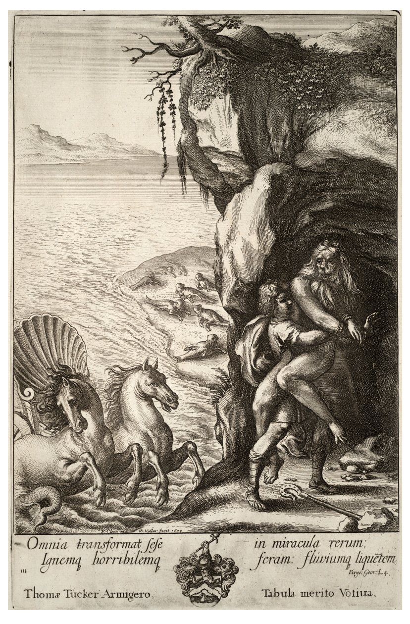 Aristaeus en Proteus. Staat 2 door Wenceslaus Hollar