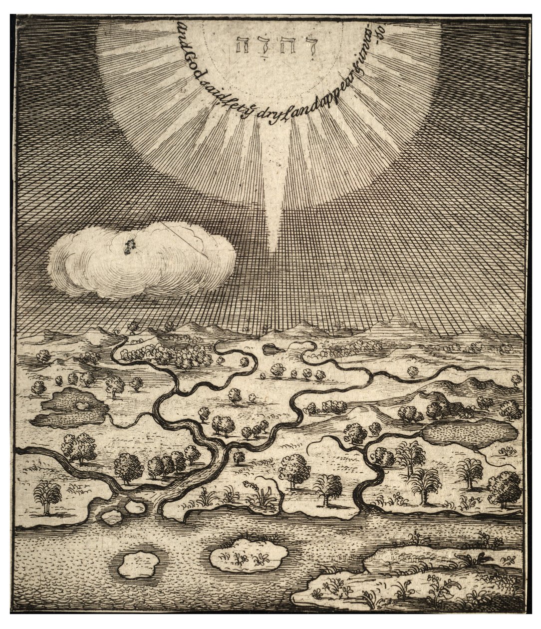 Schepping van de aarde (staat 2) door Wenceslaus Hollar