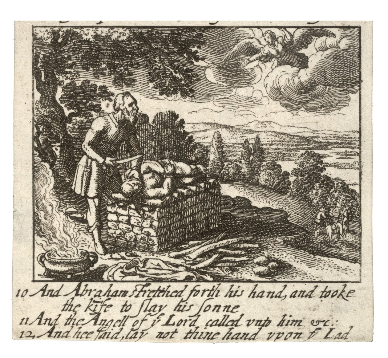 Hagar en het offer van Isaac. Staat 2 door Wenceslaus Hollar