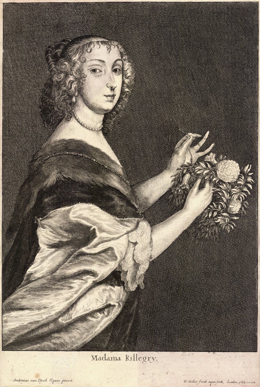 Mevrouw Killigrew. Staat 2 door Wenceslaus Hollar