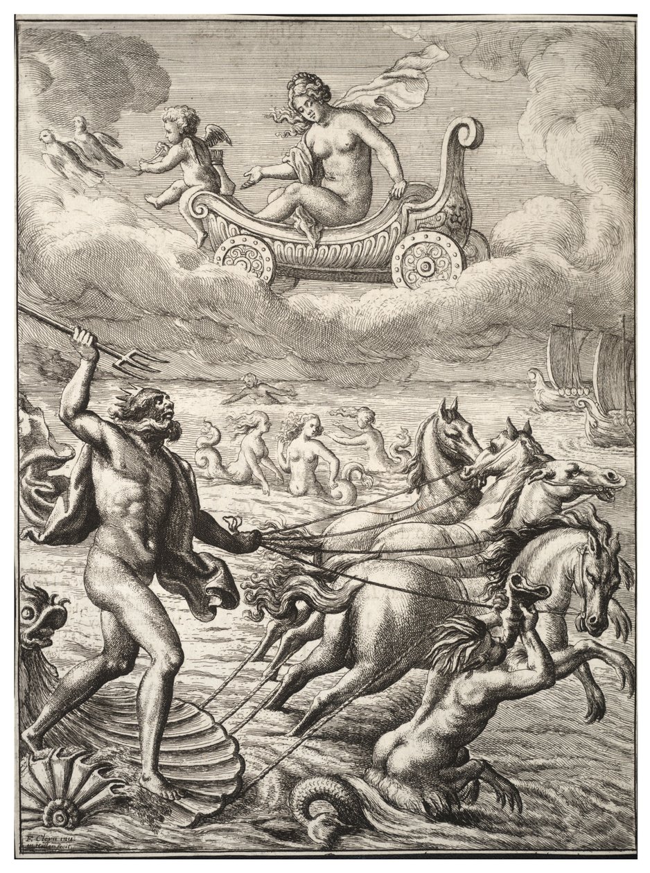 Neptunus en Venus. Staat 2 door Wenceslaus Hollar