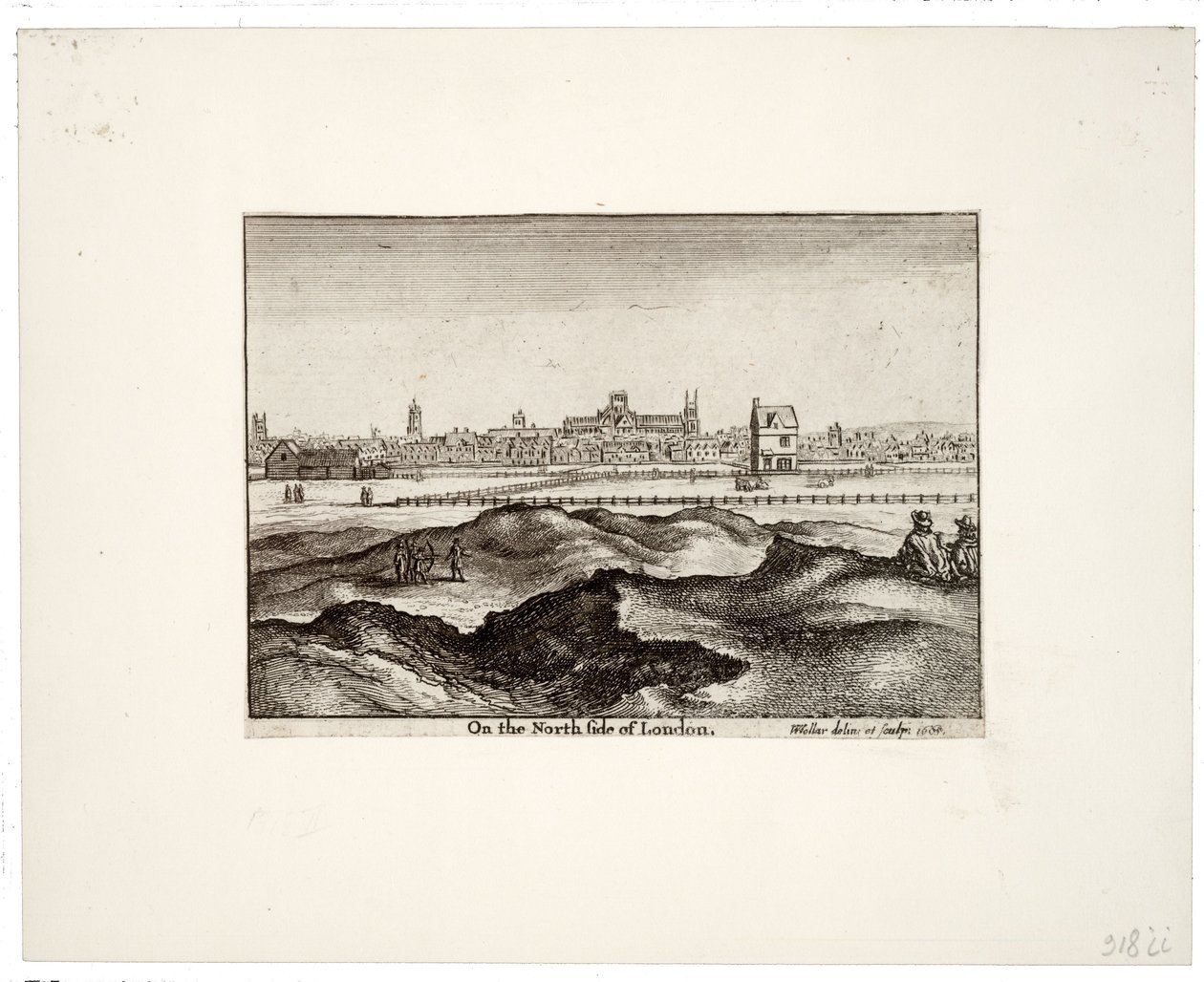 Aan de noordkant van Londen door Wenceslaus Hollar