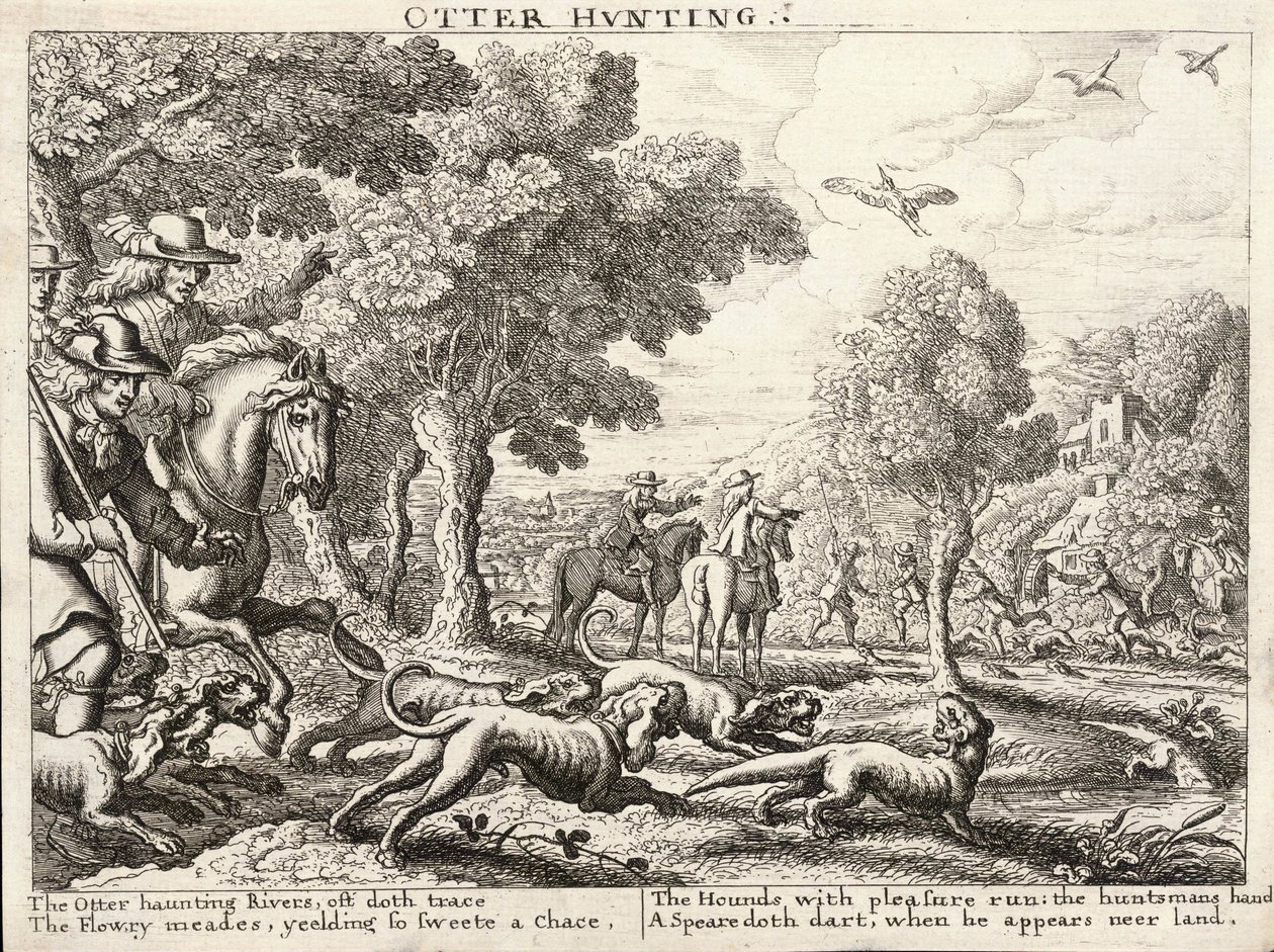 Otterjacht door Wenceslaus Hollar