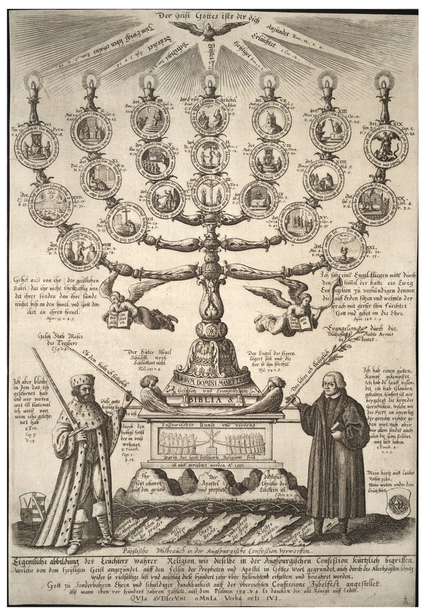 De Augsburgse Belijdenis. Staat 2 door Wenceslaus Hollar