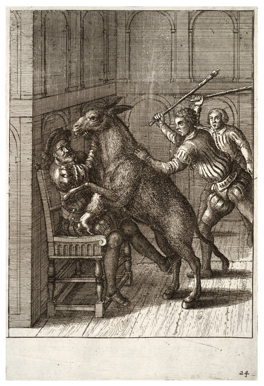 De hond en de ezel door Wenceslaus Hollar