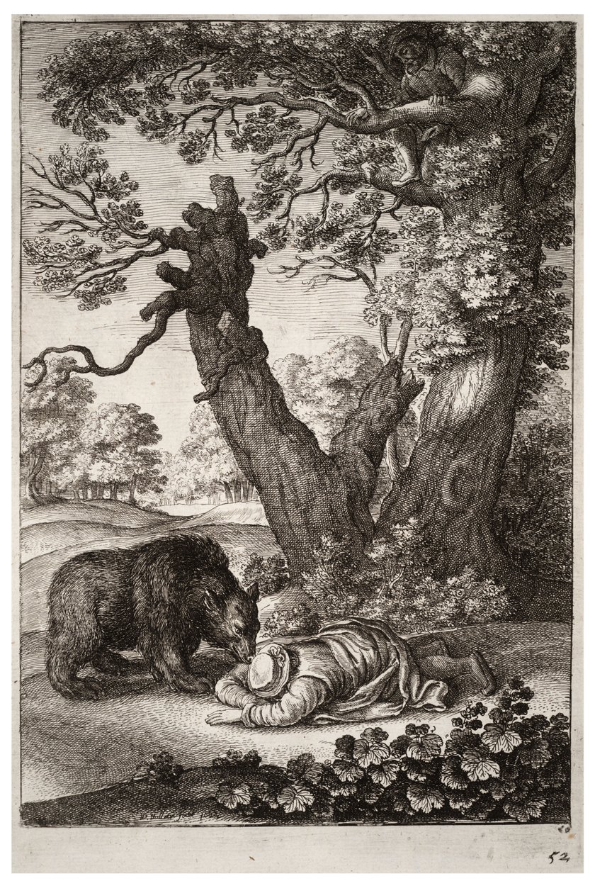 De boswachters en de beer. Staat 1 door Wenceslaus Hollar