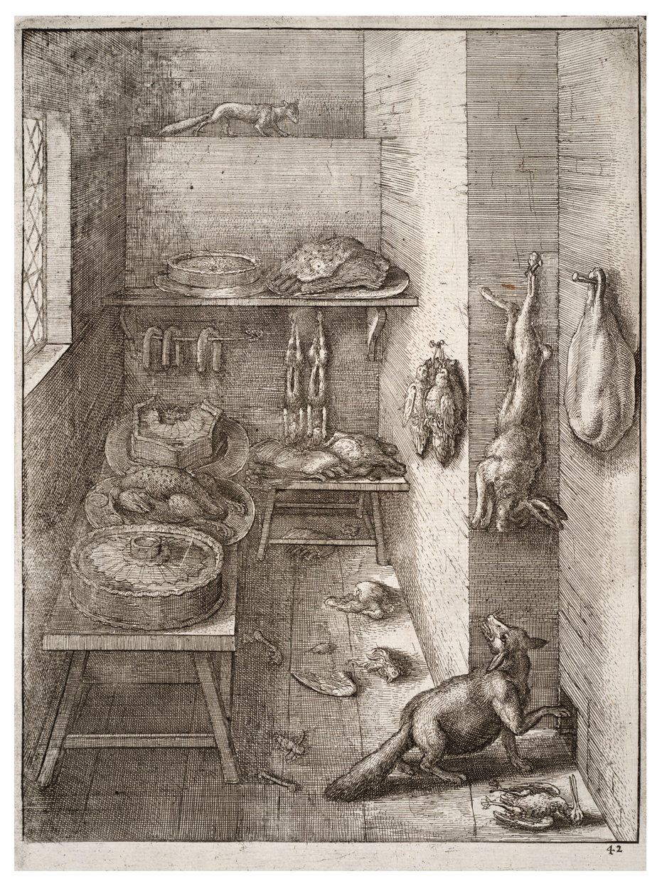 De vos en de wezel. Staat 2 door Wenceslaus Hollar