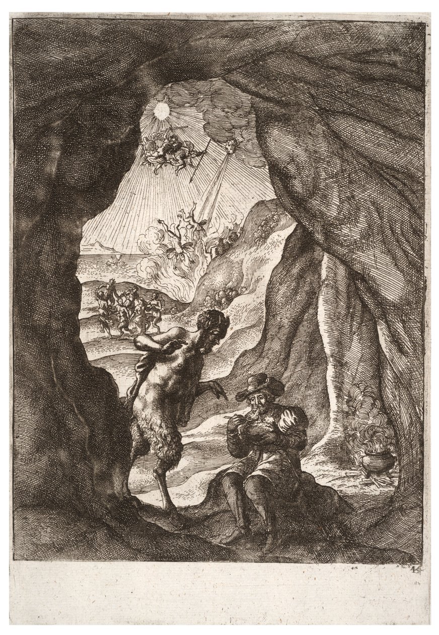 De sater en de reiziger. Staat 2 door Wenceslaus Hollar