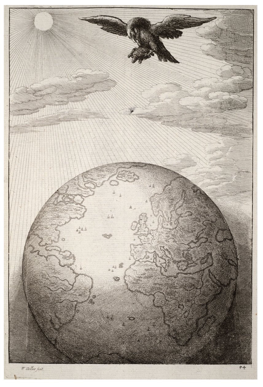De schildpad en de adelaar. Staat 1 door Wenceslaus Hollar