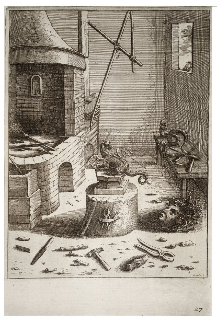 De adder en de vijl door Wenceslaus Hollar