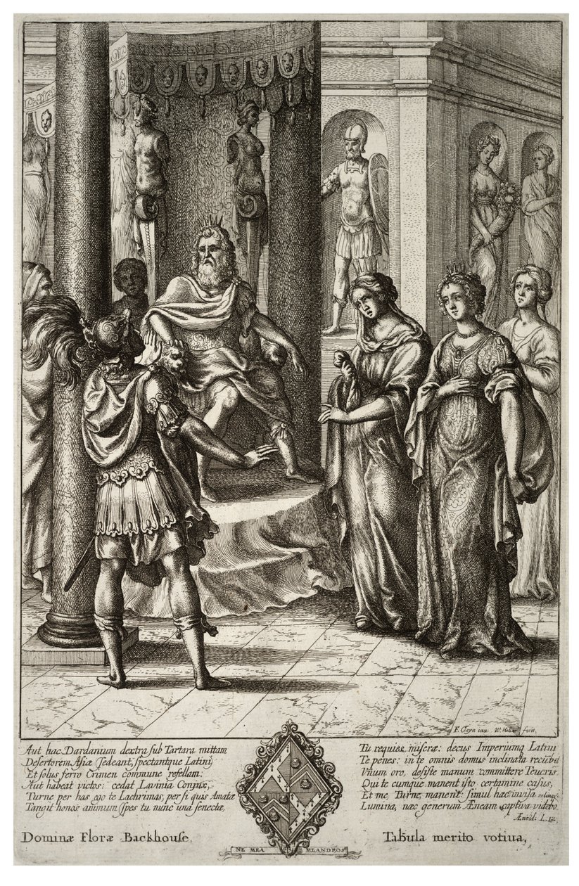 Turnus voor Latinus. Staat 2 door Wenceslaus Hollar
