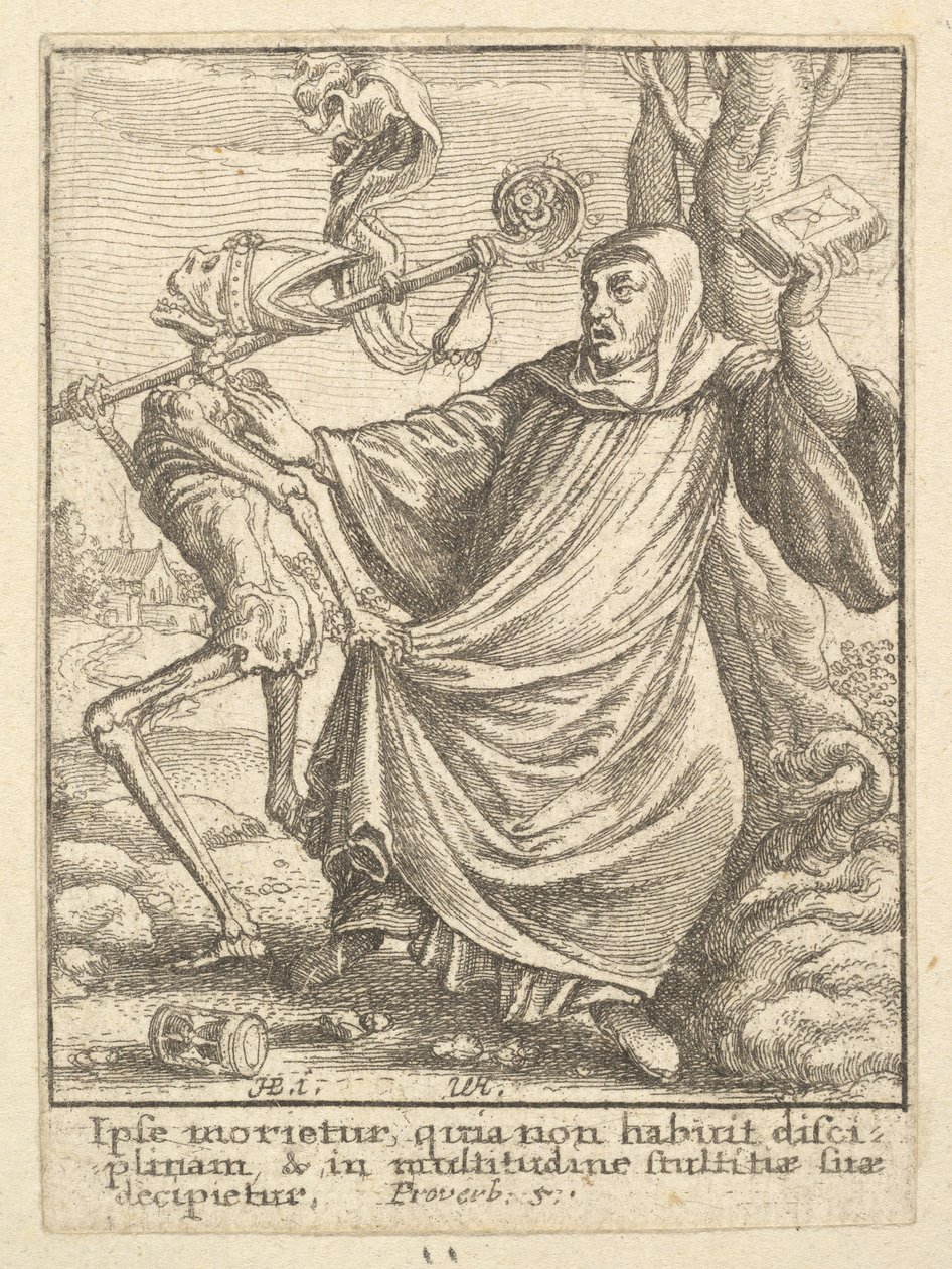 Abt, uit de Dans van de Dood door Wenceslaus Hollar