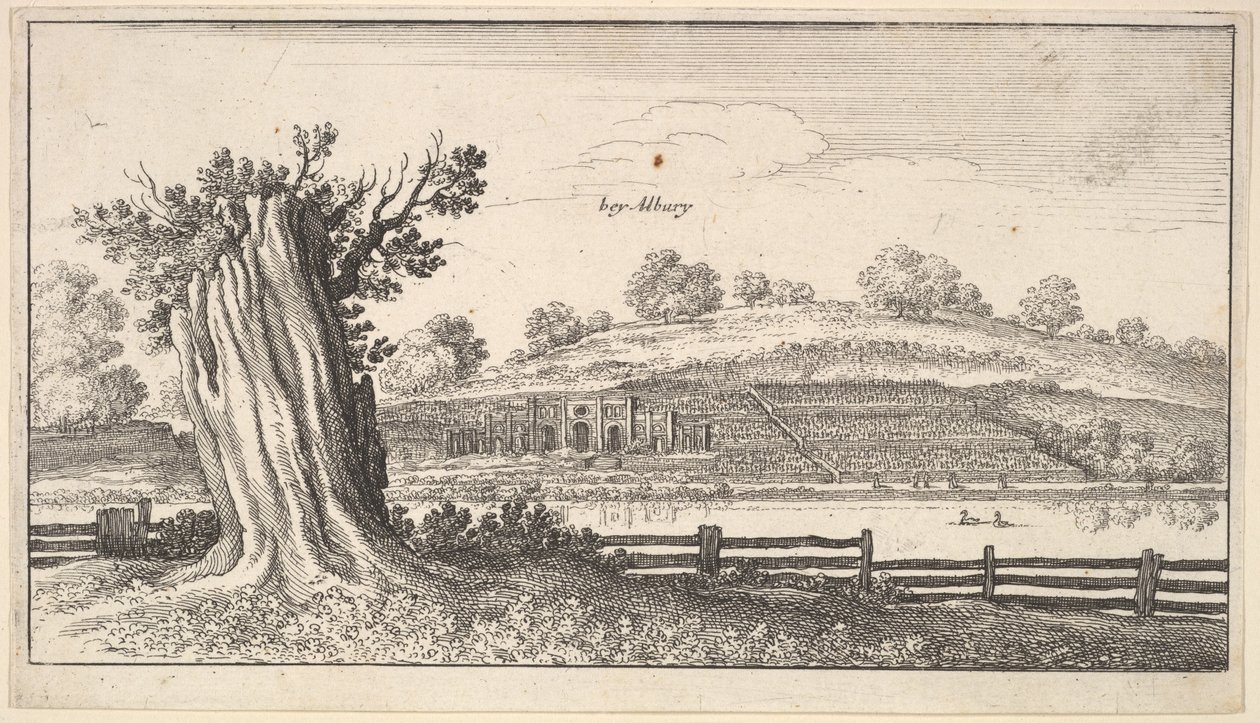 Albury met Boomstronk op de Voorgrond door Wenceslaus Hollar