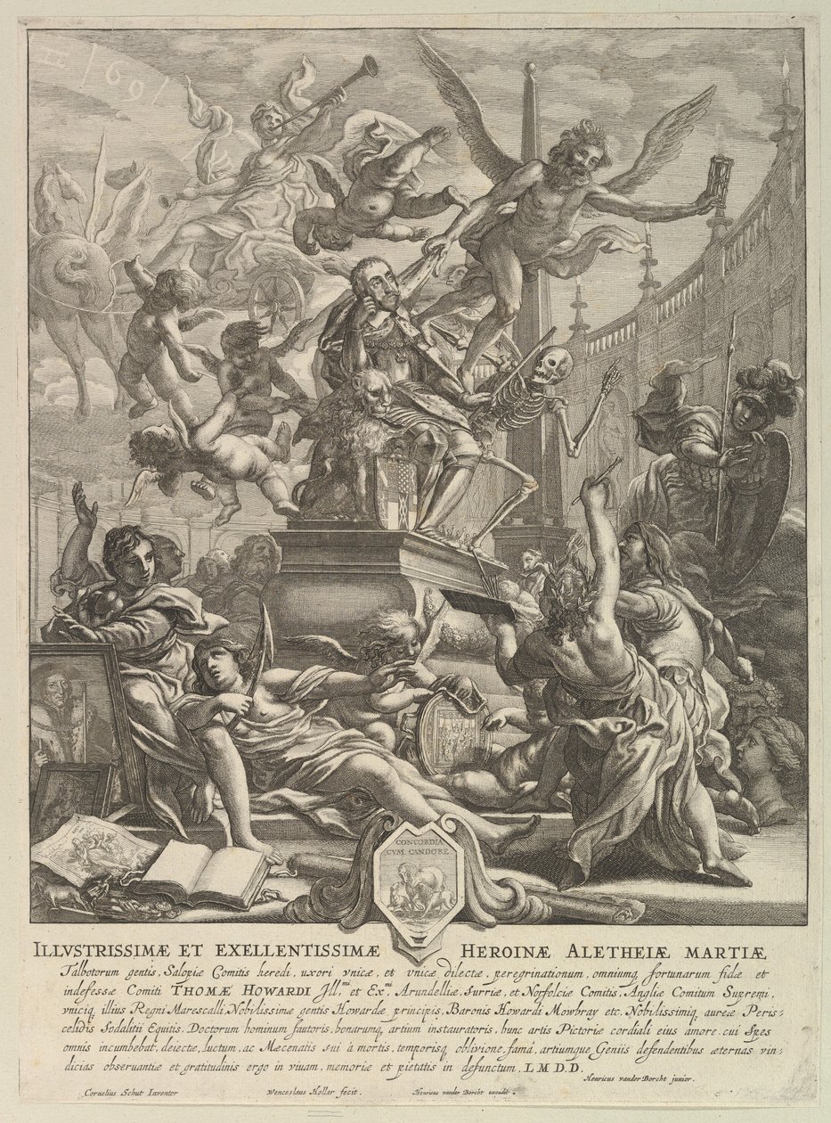 Allegorie op de Dood van de Graaf van Arundel, ca. 1646 door Wenceslaus Hollar
