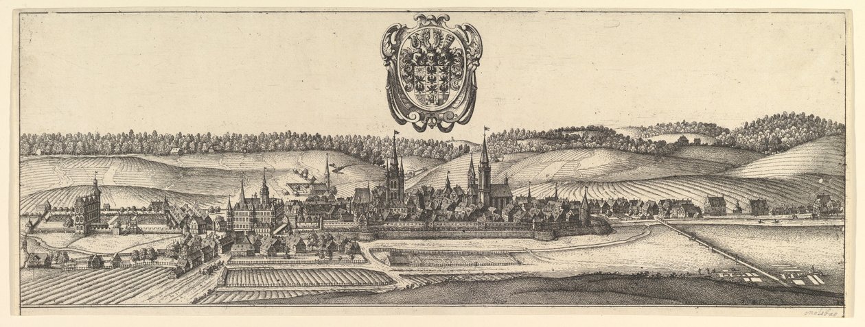 Ansbach en Coburg, Twee Zichten a&b door Wenceslaus Hollar