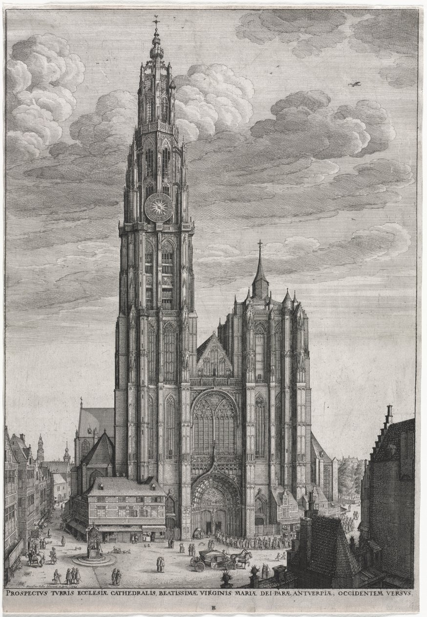 Kathedraal van Antwerpen door Wenceslaus Hollar