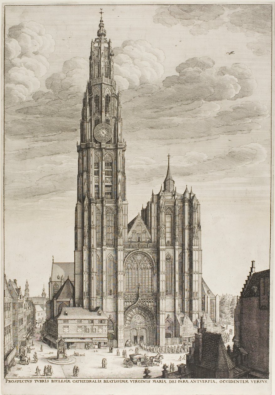 Kathedraal van Antwerpen door Wenceslaus Hollar
