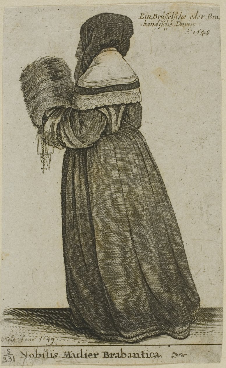Brabantse edelvrouw door Wenceslaus Hollar