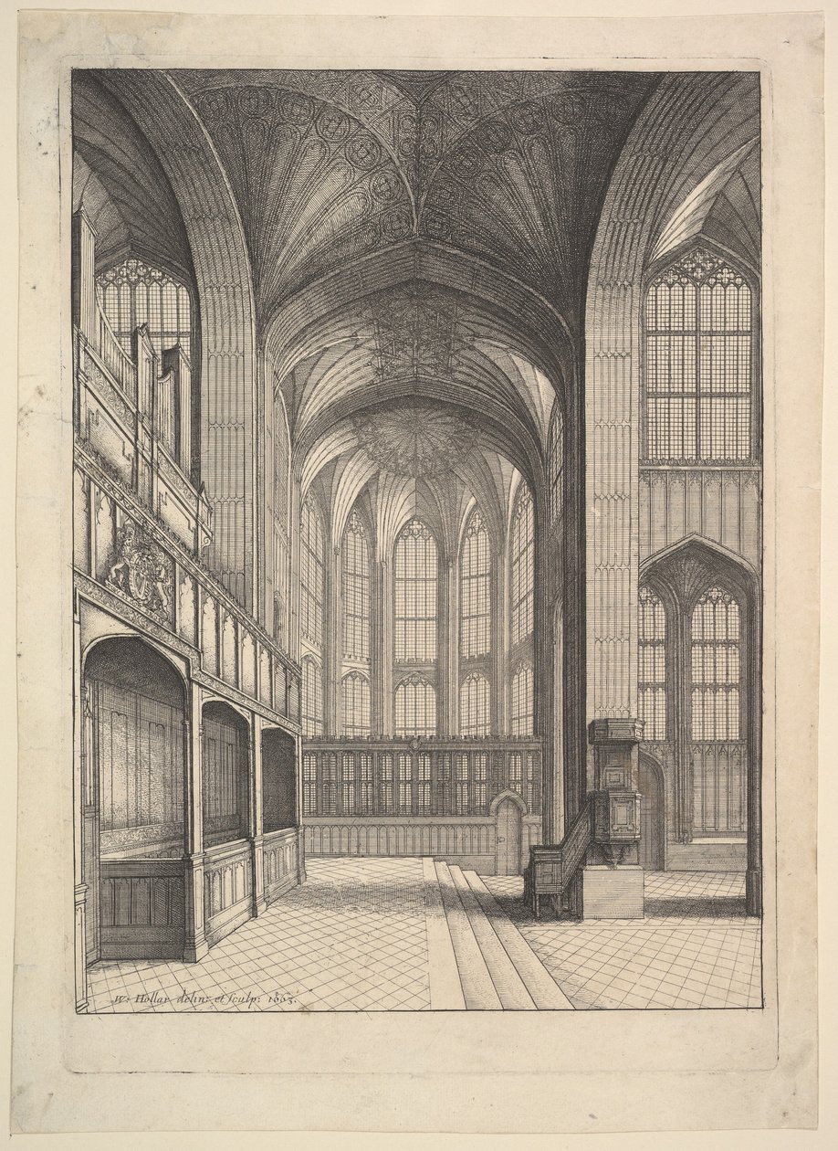 Brays Kapel in St. Georges Kapel, Windsor., 1663 door Wenceslaus Hollar