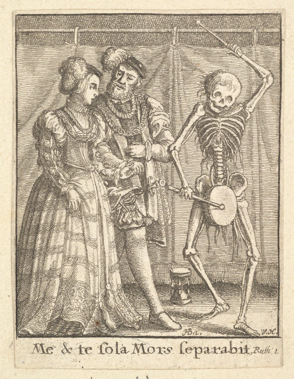 Bruidspaar, uit de Dans van de Dood door Wenceslaus Hollar