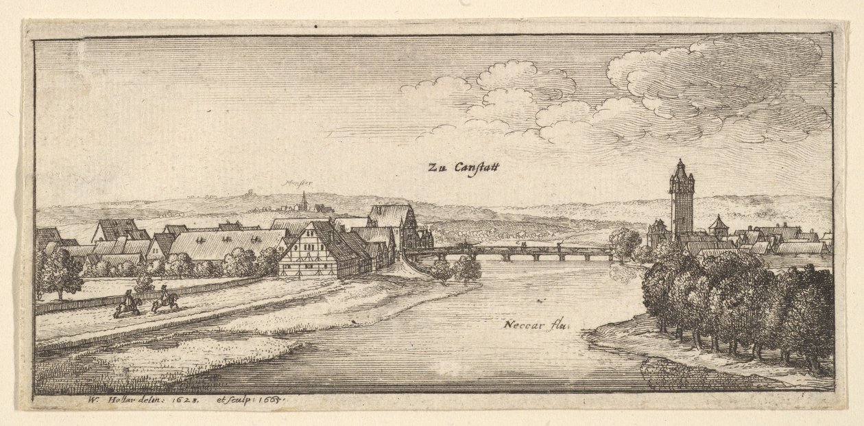 Cannstadt, 1665 door Wenceslaus Hollar