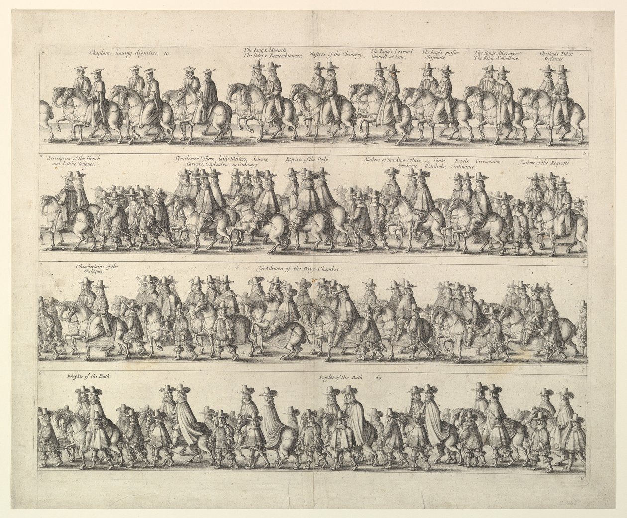 Kroningsprocessie van Karel II door Londen, 1662 door Wenceslaus Hollar