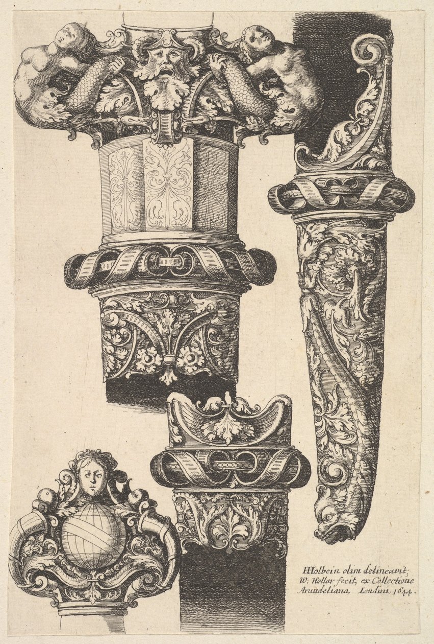 Dolk en schede, 1625-77 door Wenceslaus Hollar