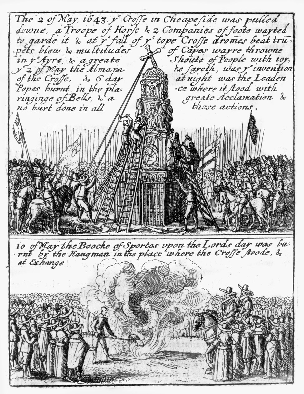 Vernietiging van Cheapside Cross; het 